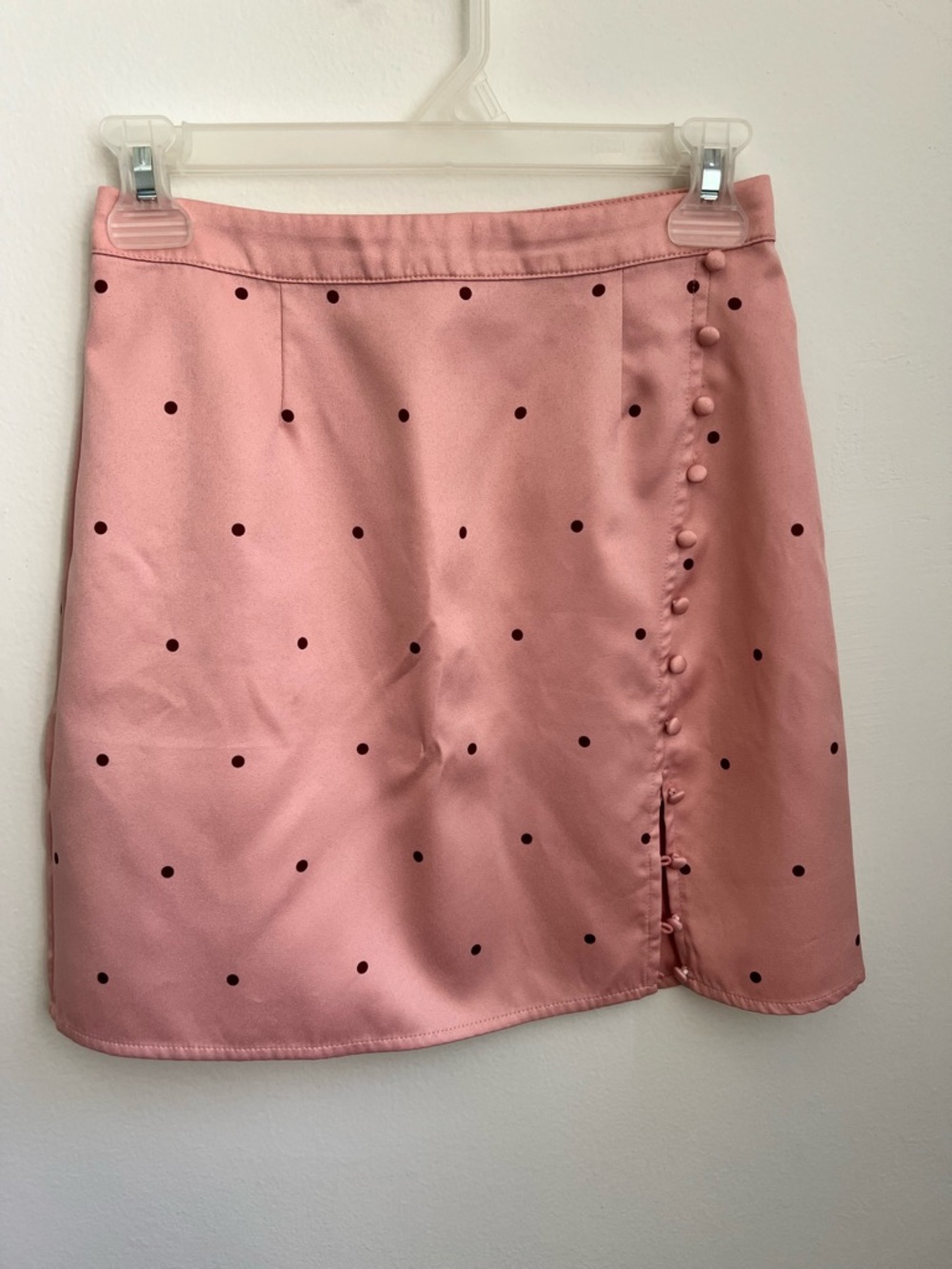 RIHOAS Pink Mini Skirt with Black Polka Dots